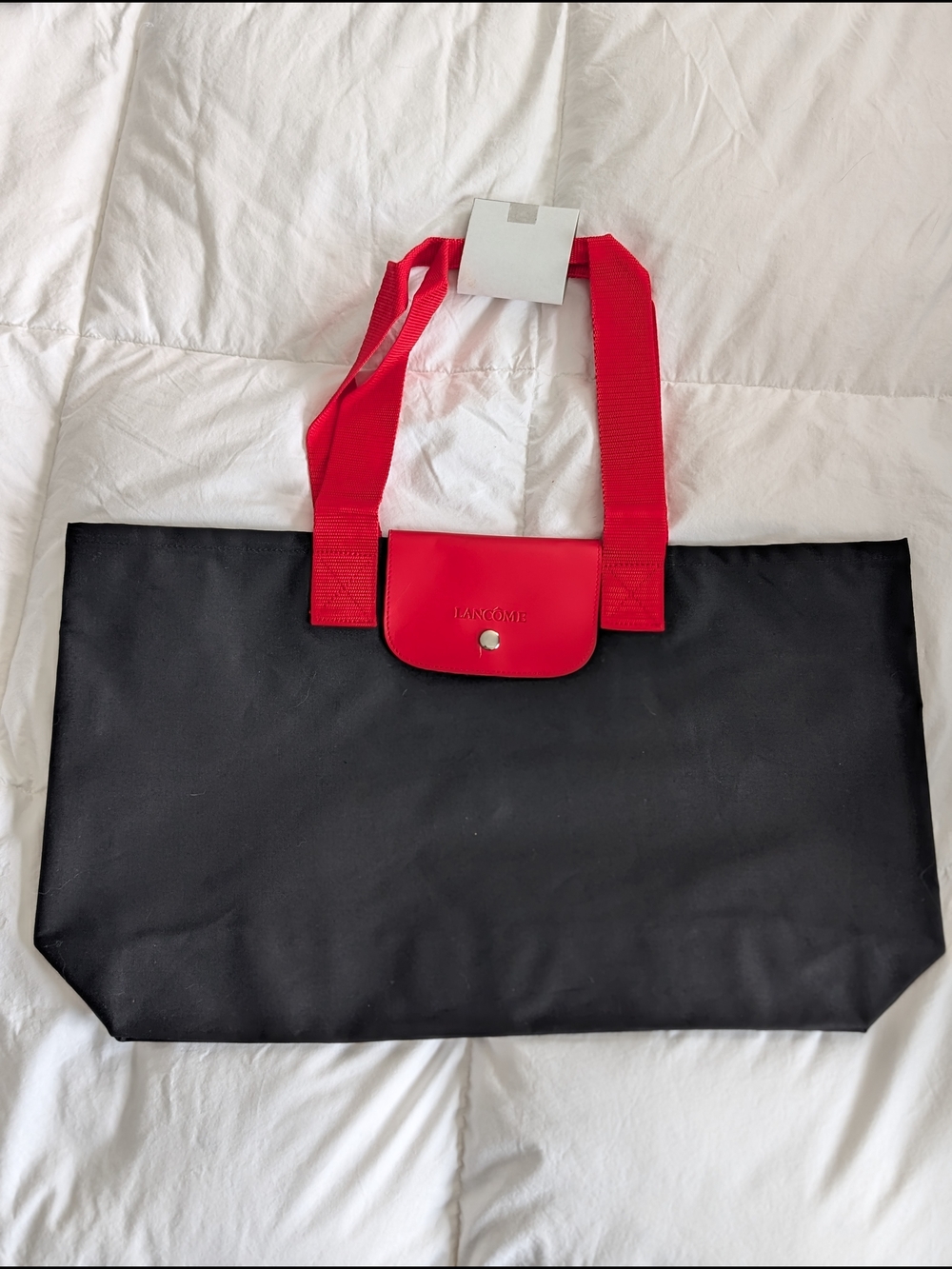 🌟🌟Lancome Black GWP Tote with Red Handles